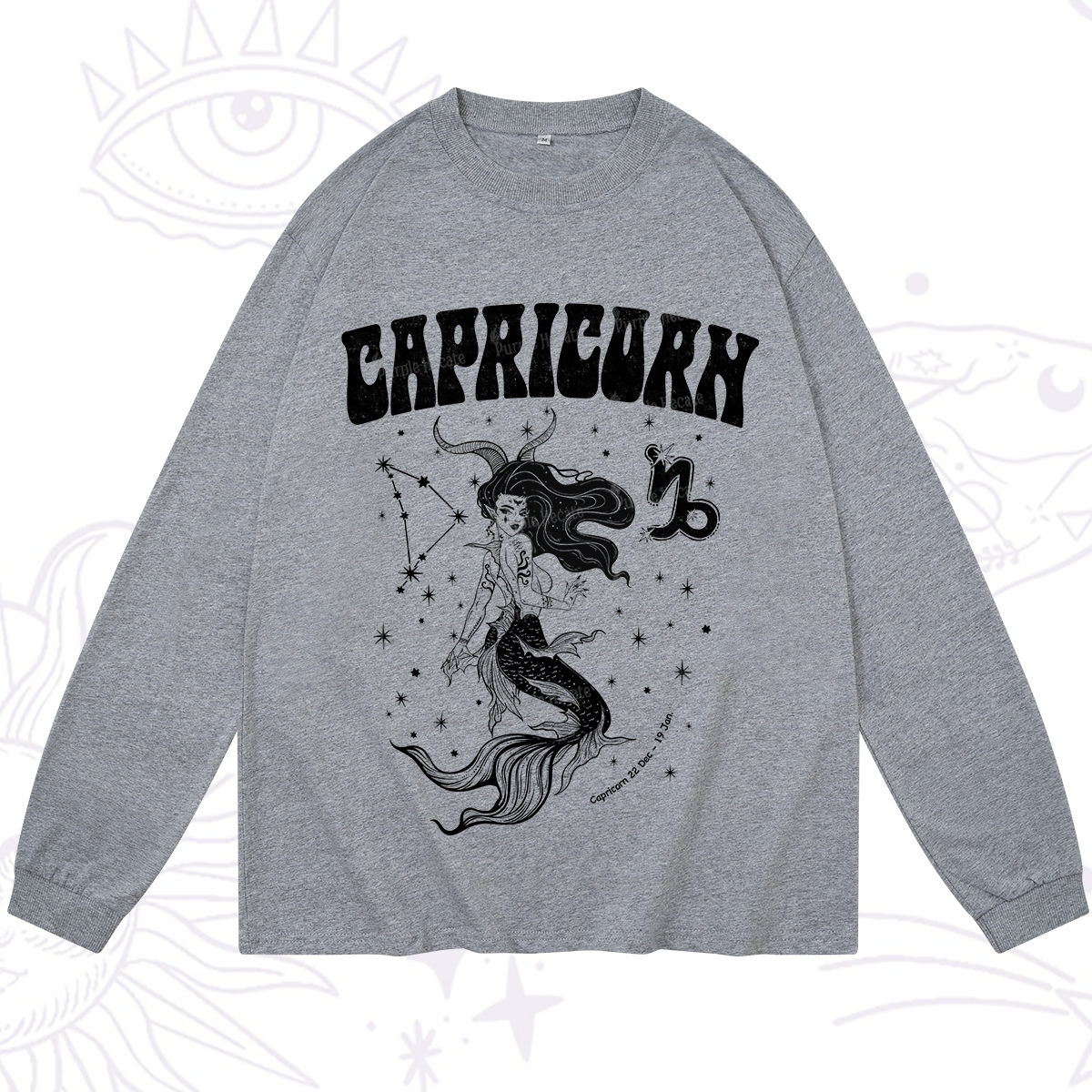 Purplehecate Capricorn Zodiac Glyphs Long Sleeve T-Shirt