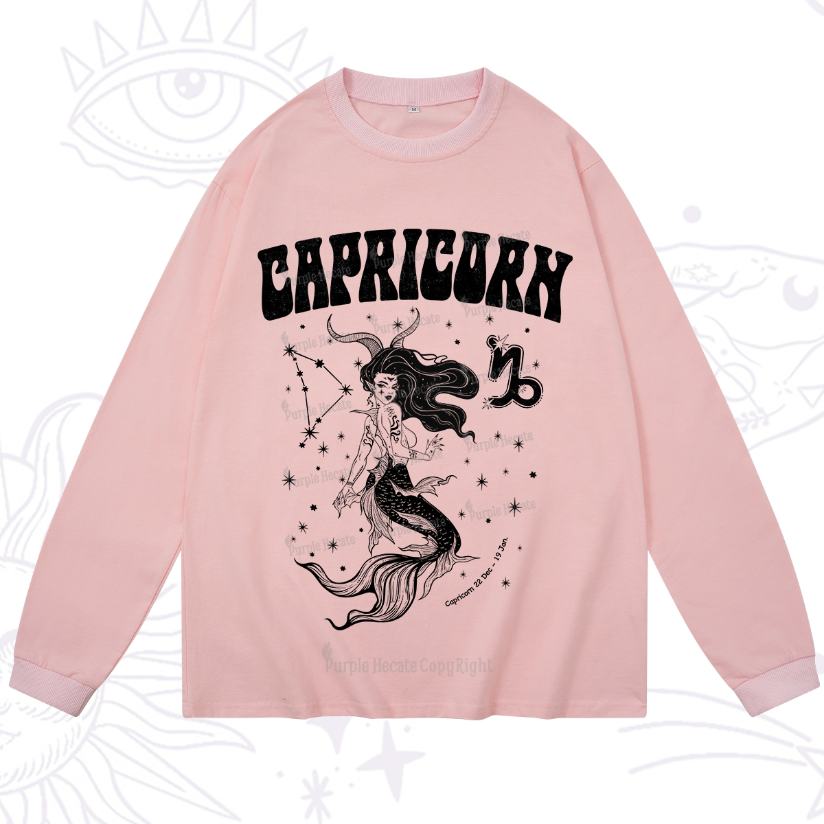 Purplehecate Capricorn Zodiac Glyphs Long Sleeve T-Shirt