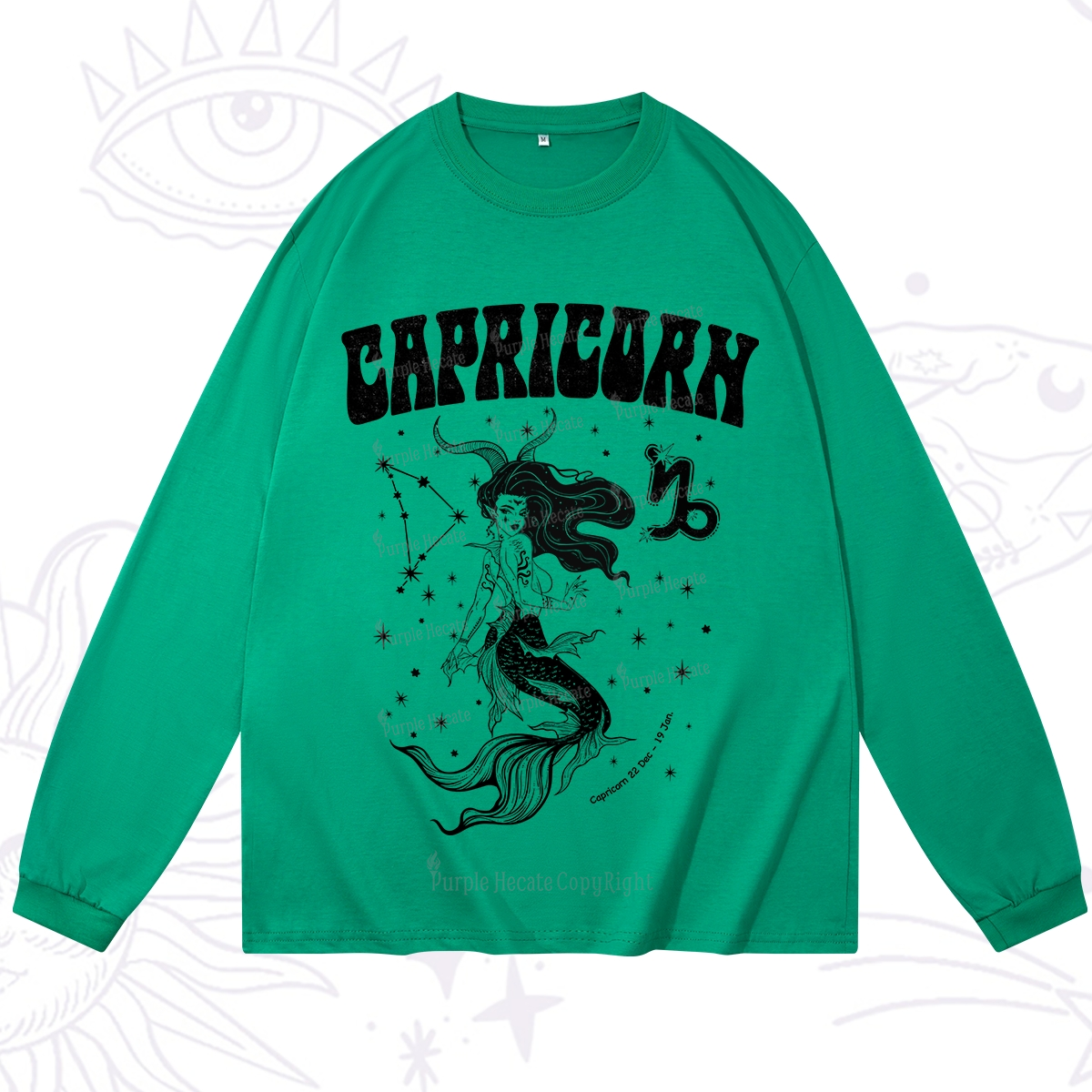 Purplehecate Capricorn Zodiac Glyphs Long Sleeve T-Shirt
