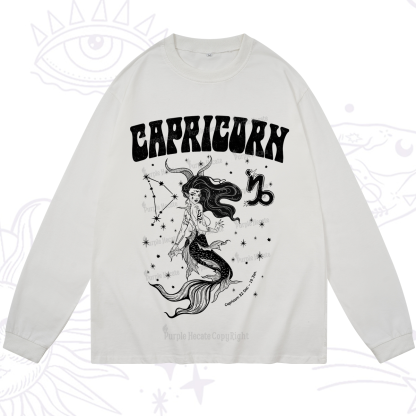 Purplehecate Capricorn Zodiac Glyphs Long Sleeve T-Shirt