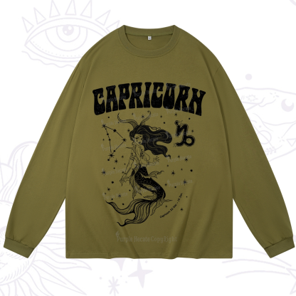 Purplehecate Capricorn Zodiac Glyphs Long Sleeve T-Shirt