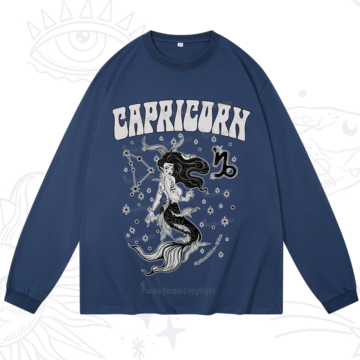 Purplehecate Capricorn Zodiac Glyphs Long Sleeve T-Shirt