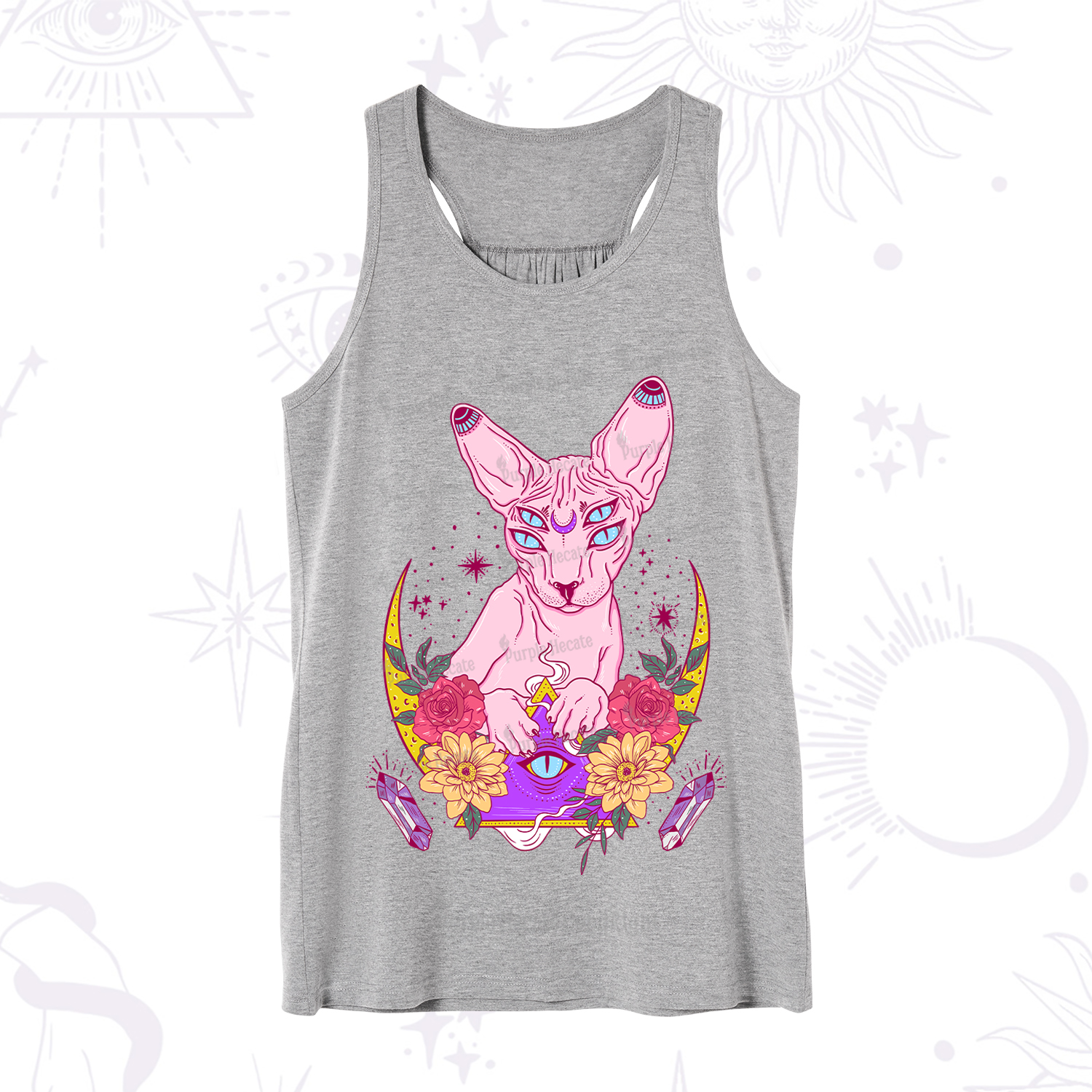 Purplehecate Moon Phase Cat Tank