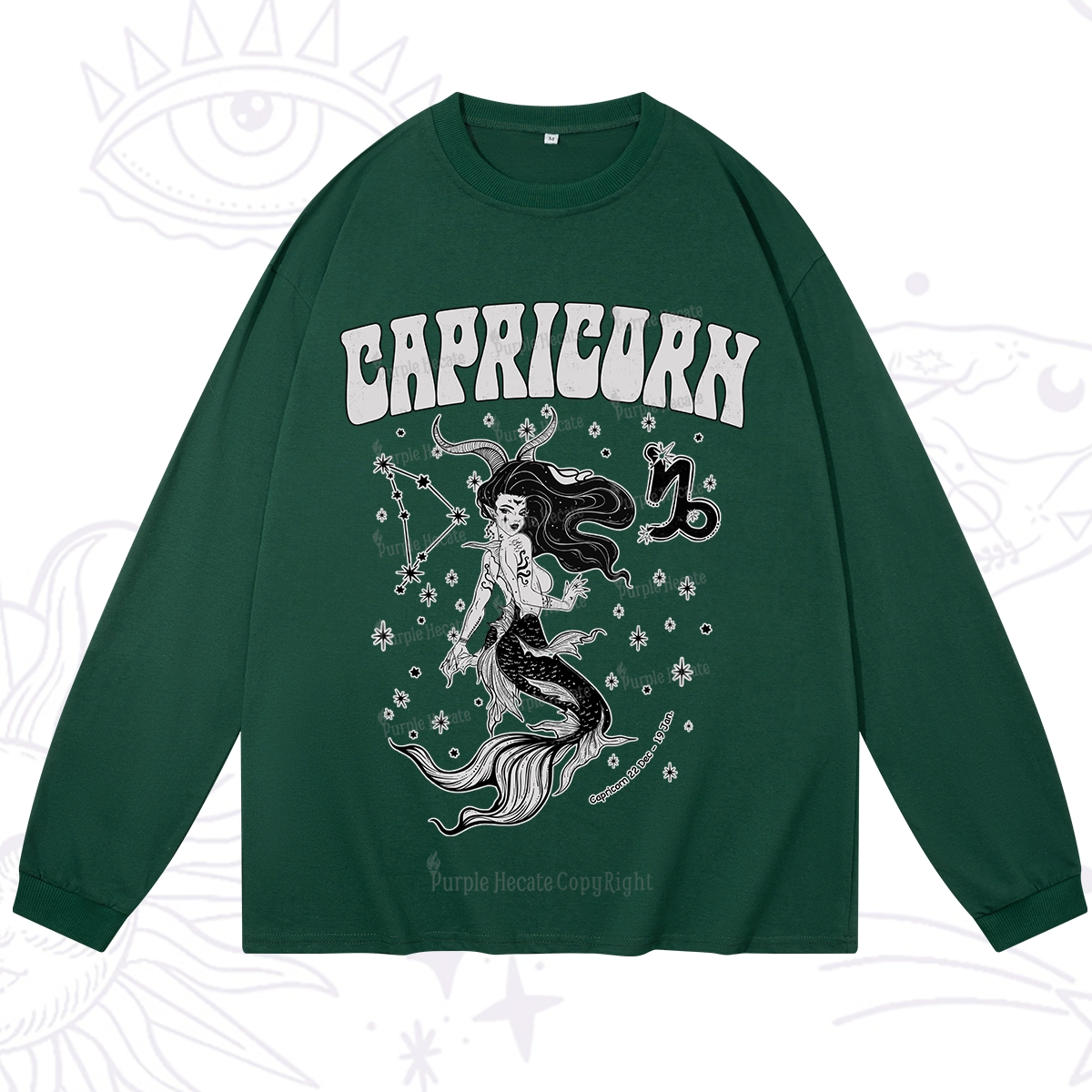 Purplehecate Capricorn Zodiac Glyphs Long Sleeve T-Shirt
