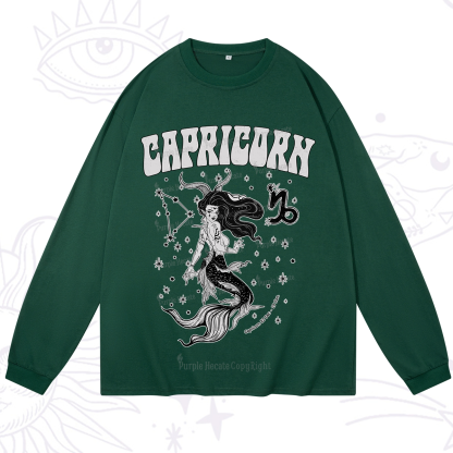 Purplehecate Capricorn Zodiac Glyphs Long Sleeve T-Shirt