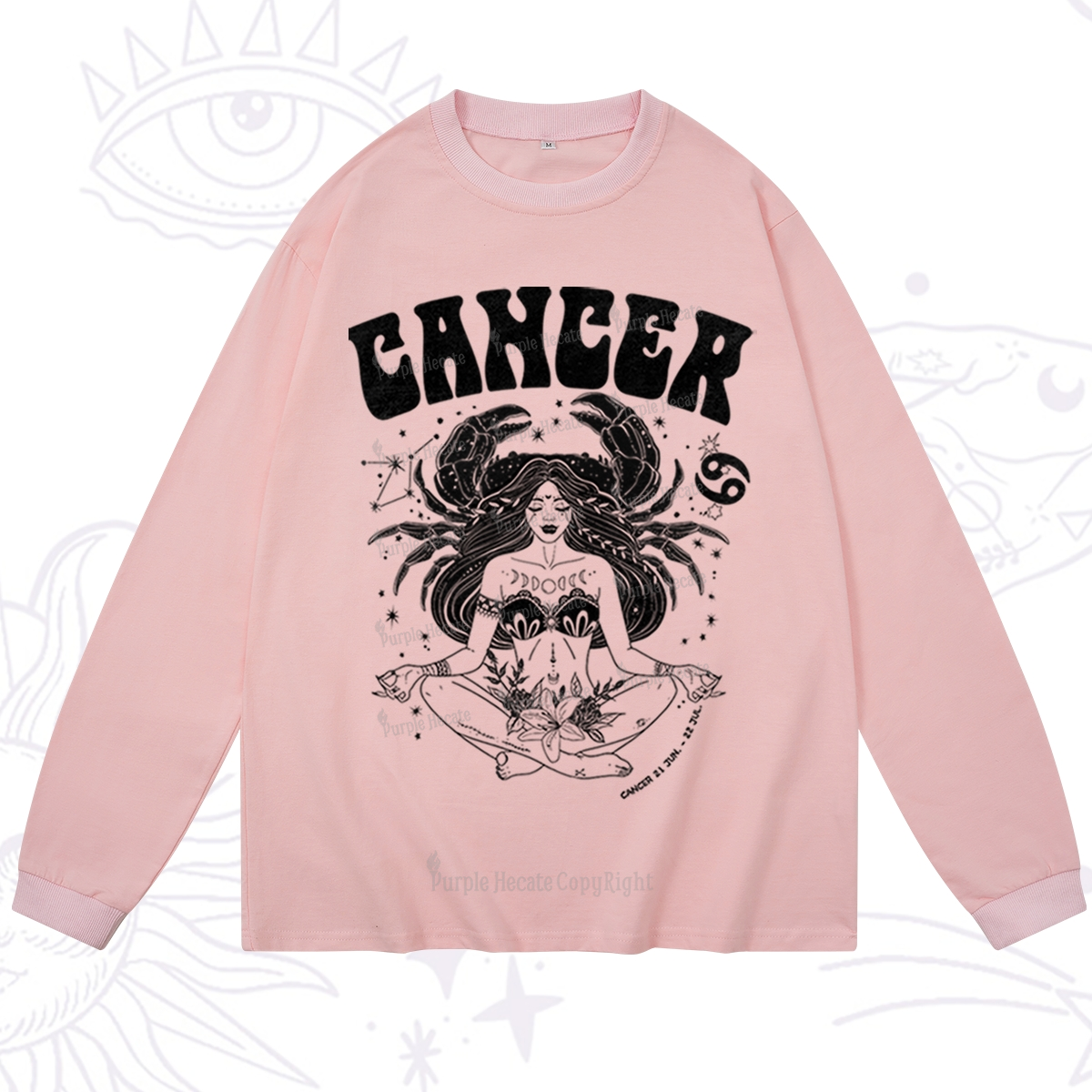 Purplehecate Cancer Zodiac Glyphs Long Sleeve T-Shirt