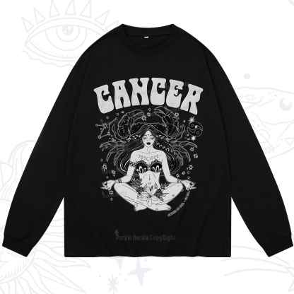 Purplehecate Cancer Zodiac Glyphs Long Sleeve T-Shirt