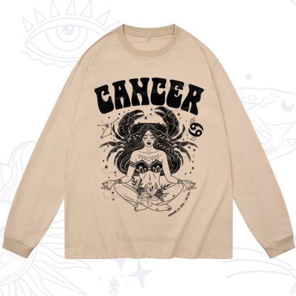 Purplehecate Cancer Zodiac Glyphs Long Sleeve T-Shirt
