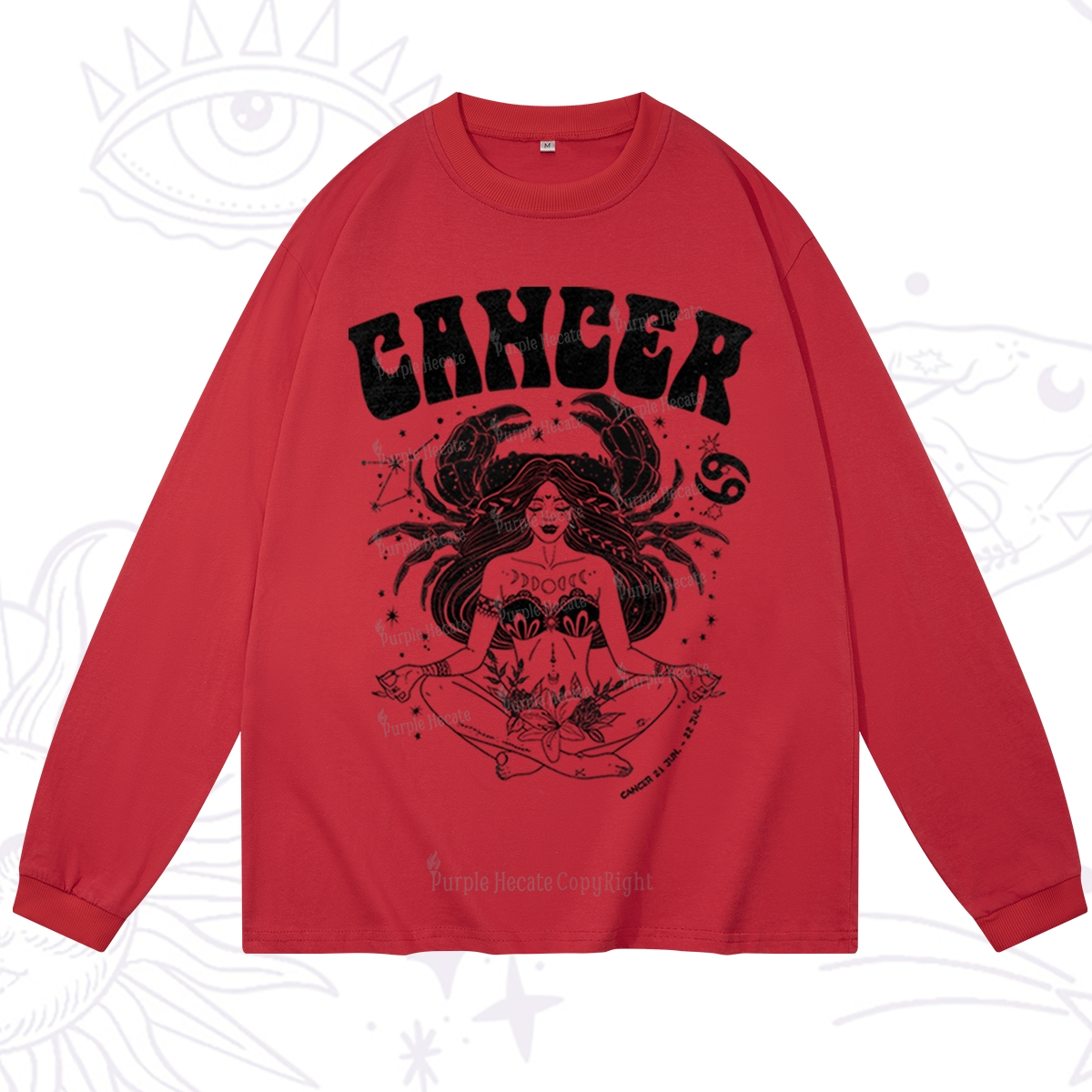 Purplehecate Cancer Zodiac Glyphs Long Sleeve T-Shirt