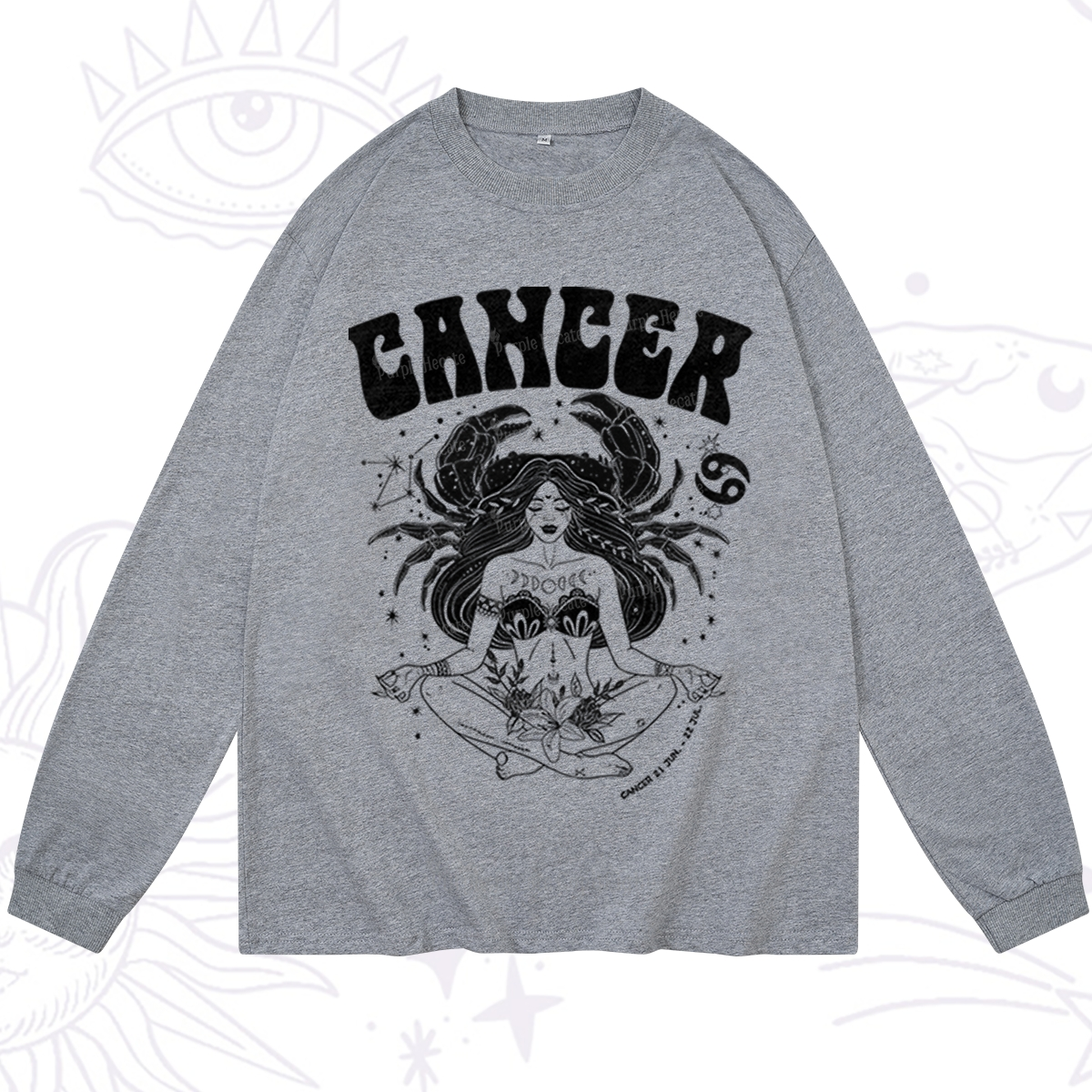 Purplehecate Cancer Zodiac Glyphs Long Sleeve T-Shirt