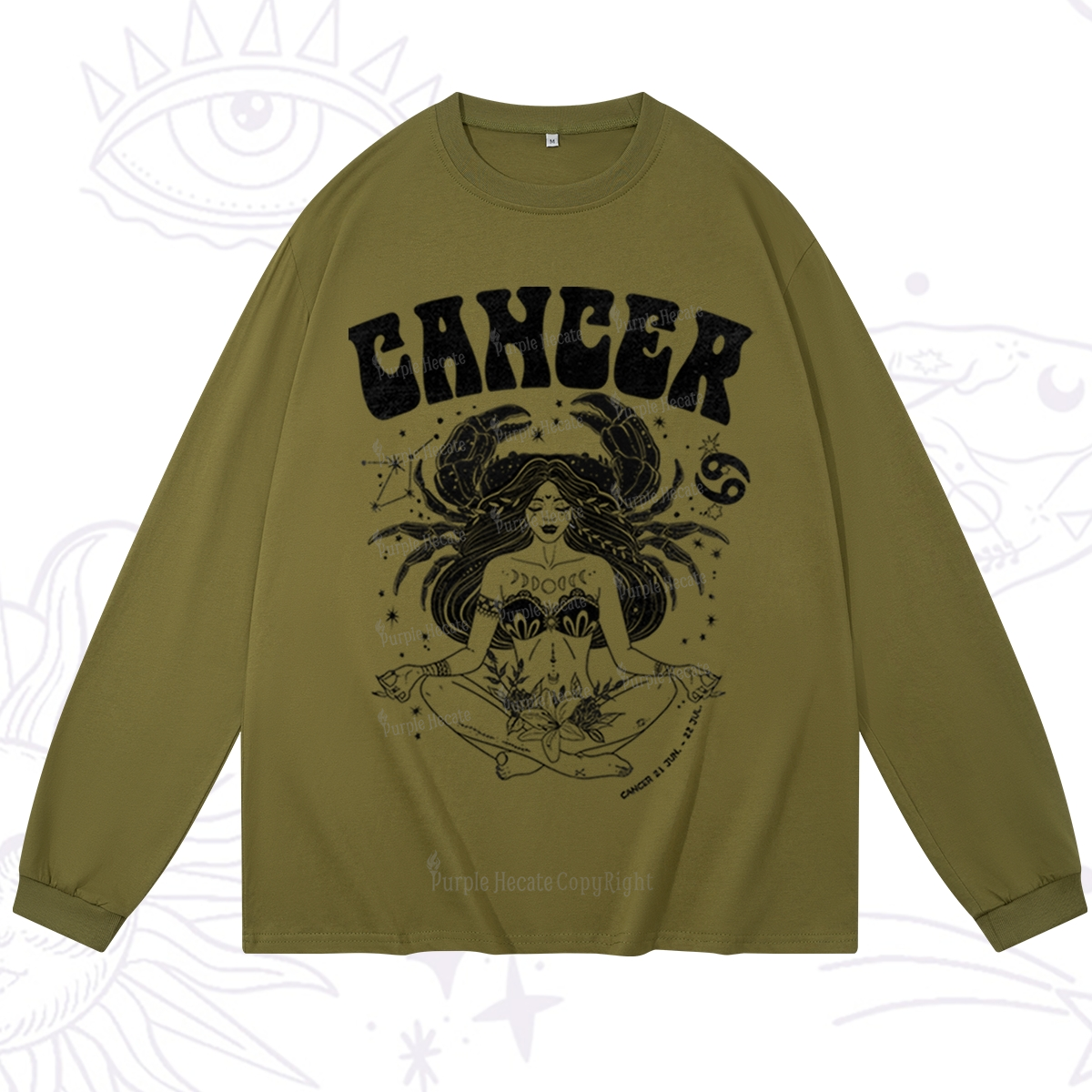 Purplehecate Cancer Zodiac Glyphs Long Sleeve T-Shirt