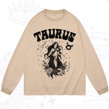 Purplehecate Taurus Zodiac Glyphs Long Sleeve T-Shirt