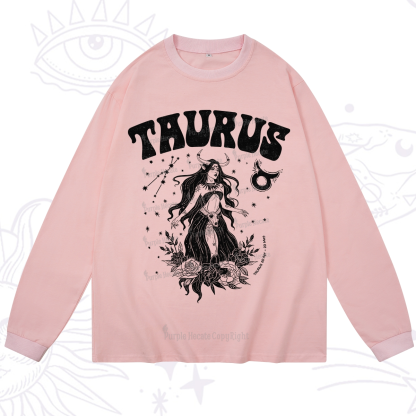 Purplehecate Taurus Zodiac Glyphs Long Sleeve T-Shirt