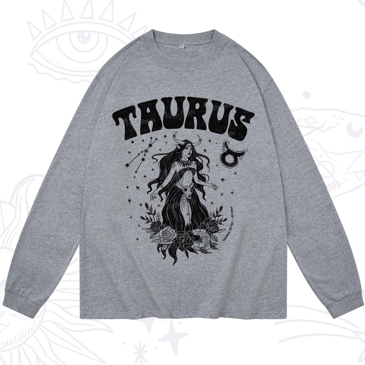 Purplehecate Taurus Zodiac Glyphs Long Sleeve T-Shirt