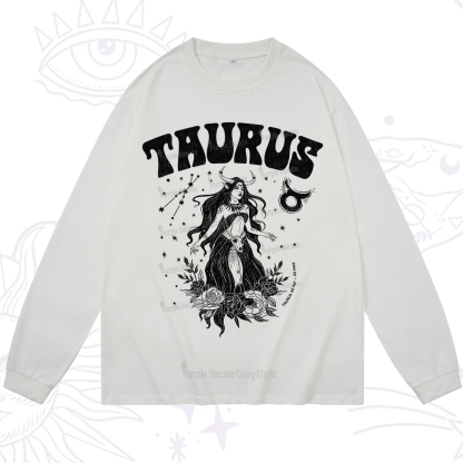 Purplehecate Taurus Zodiac Glyphs Long Sleeve T-Shirt