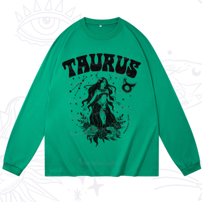 Purplehecate Taurus Zodiac Glyphs Long Sleeve T-Shirt