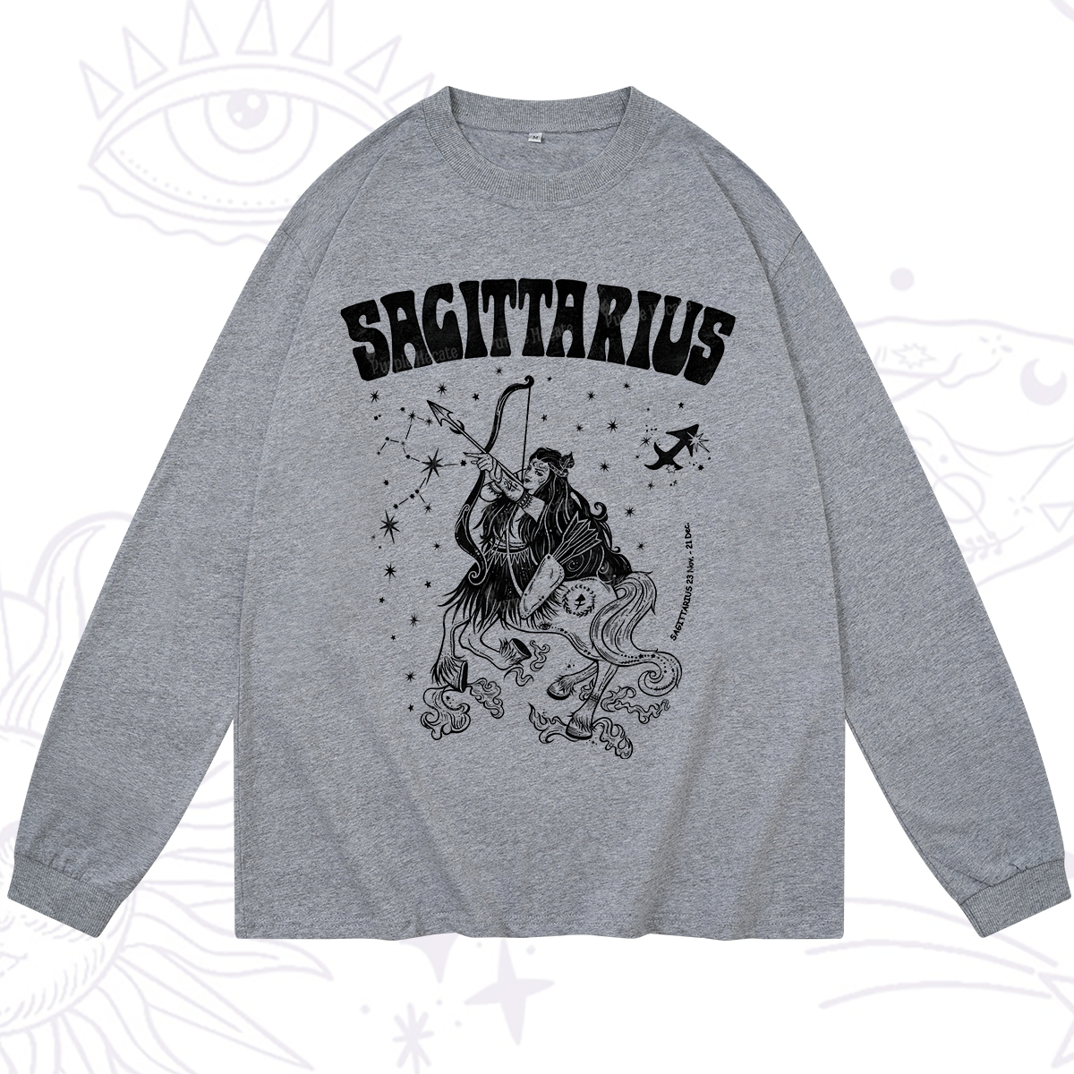 Purplehecate Sagittarius Zodiac Glyphs Long Sleeve T-Shirt