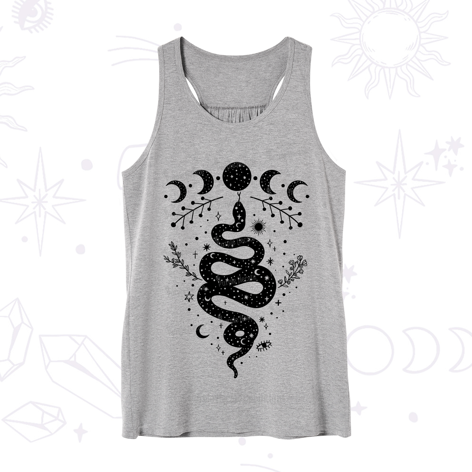 Purplehecate Snake And Moon Phase Comfort Tank