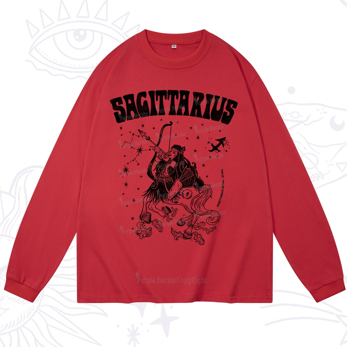 Purplehecate Sagittarius Zodiac Glyphs Long Sleeve T-Shirt