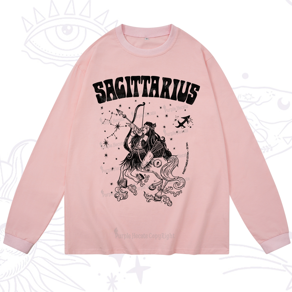 Purplehecate Sagittarius Zodiac Glyphs Long Sleeve T-Shirt
