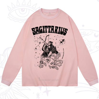 Purplehecate Sagittarius Zodiac Glyphs Long Sleeve T-Shirt