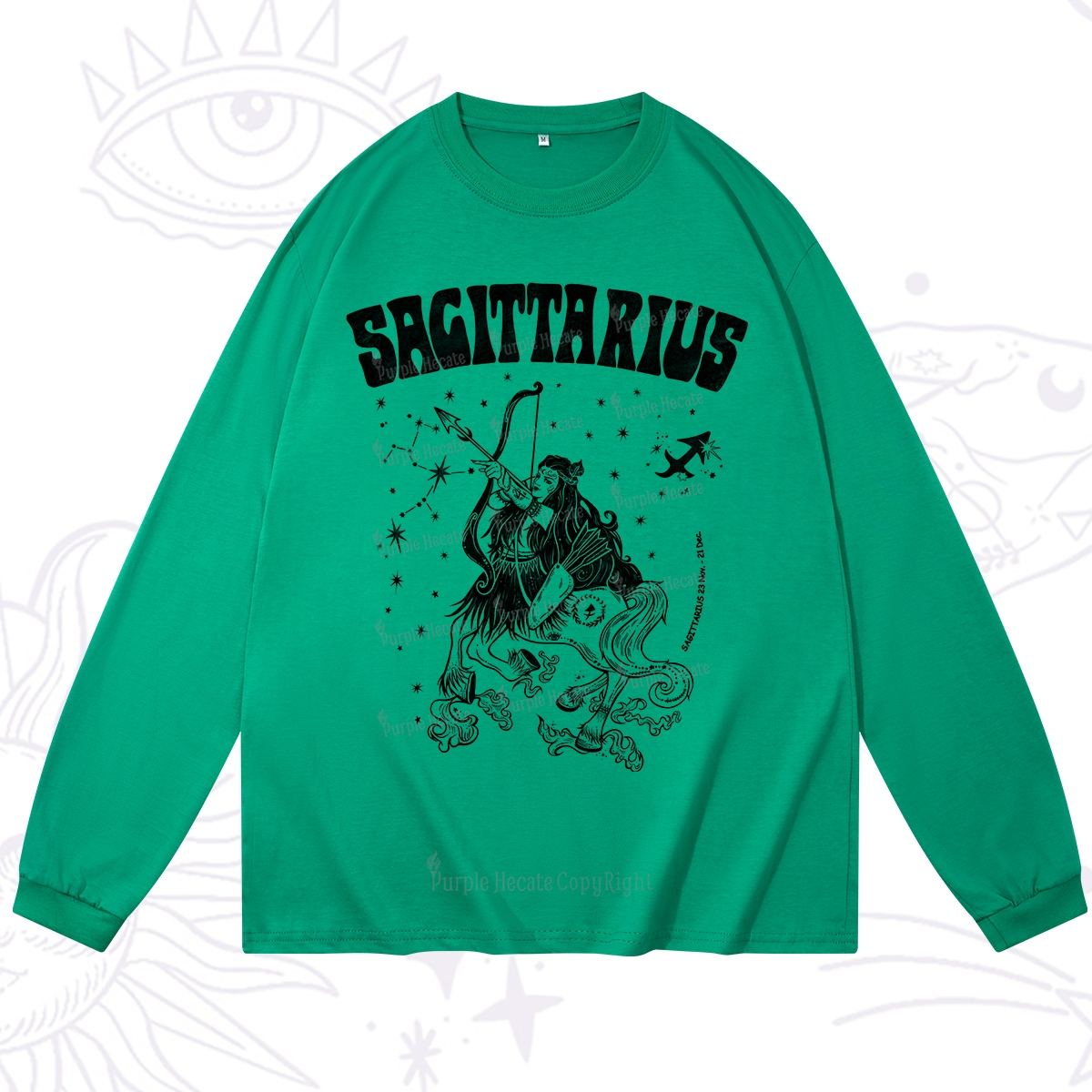 Purplehecate Sagittarius Zodiac Glyphs Long Sleeve T-Shirt