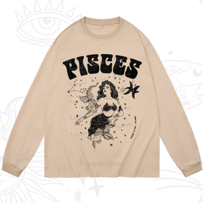 Purplehecate Pisces Zodiac Glyphs Long Sleeve T-Shirt