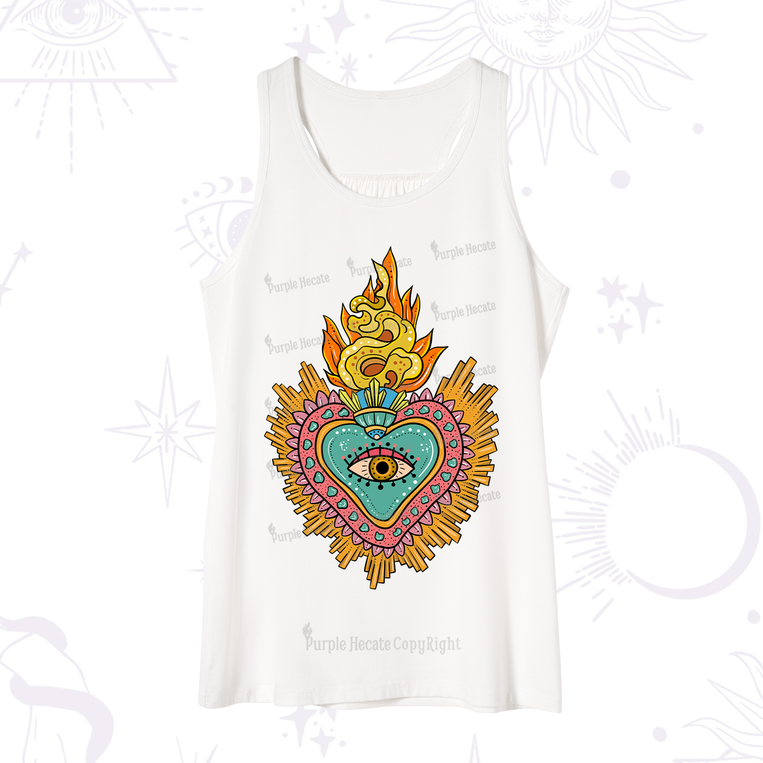 Purplehecate Rainbow Sacred Heart Tank