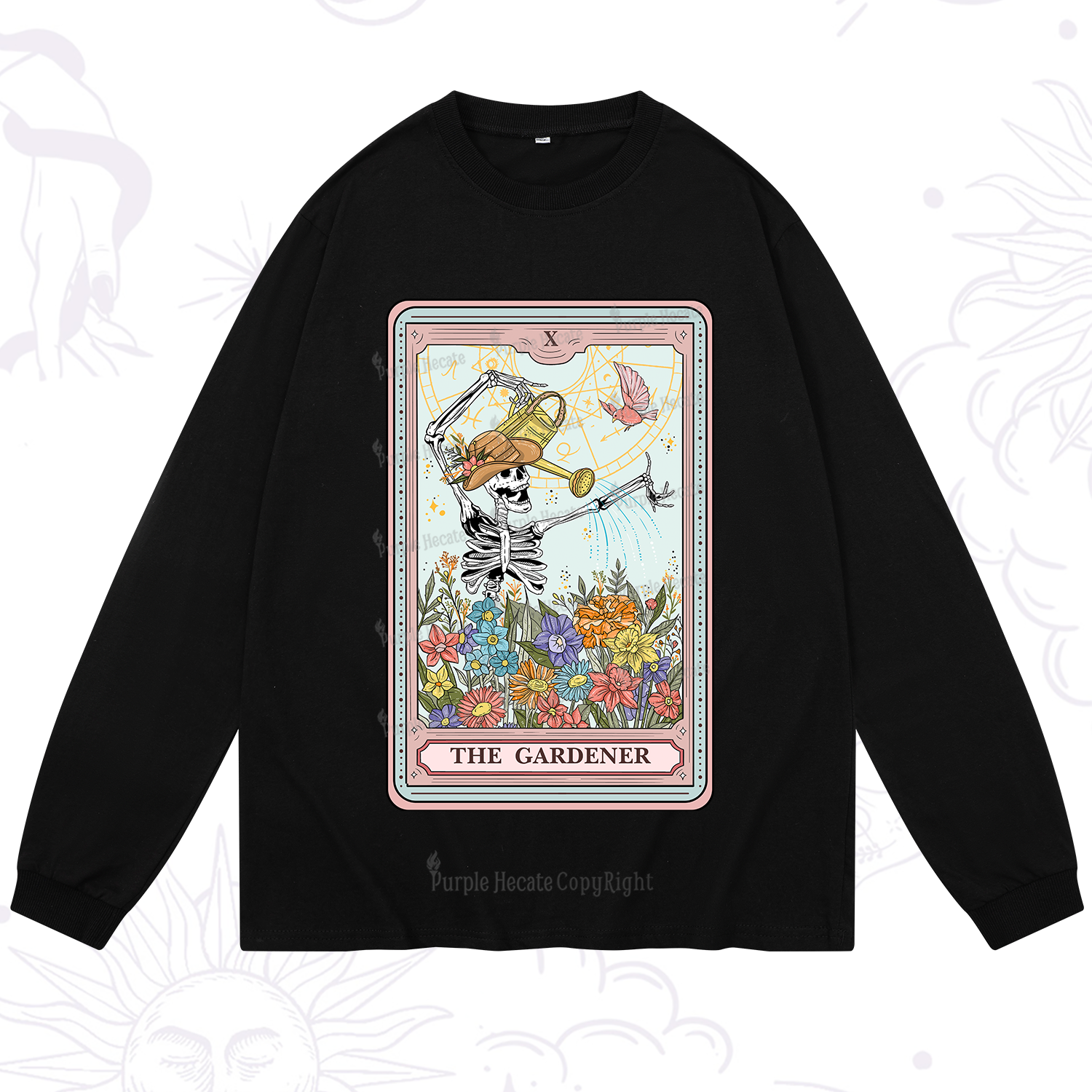 Purplehecate The Gardener Tarot Card Long Sleeve T-Shirt