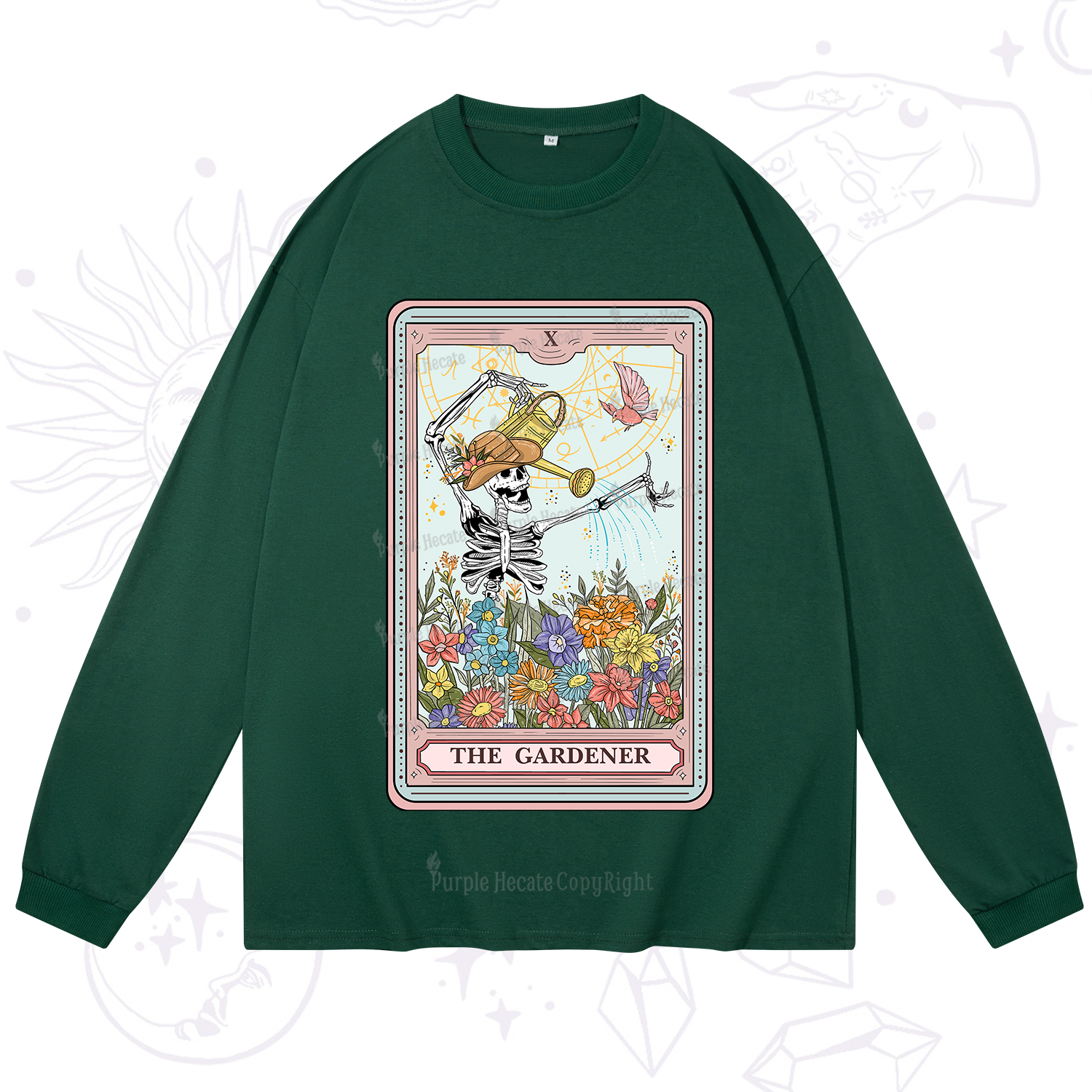 Purplehecate The Gardener Tarot Card Long Sleeve T-Shirt