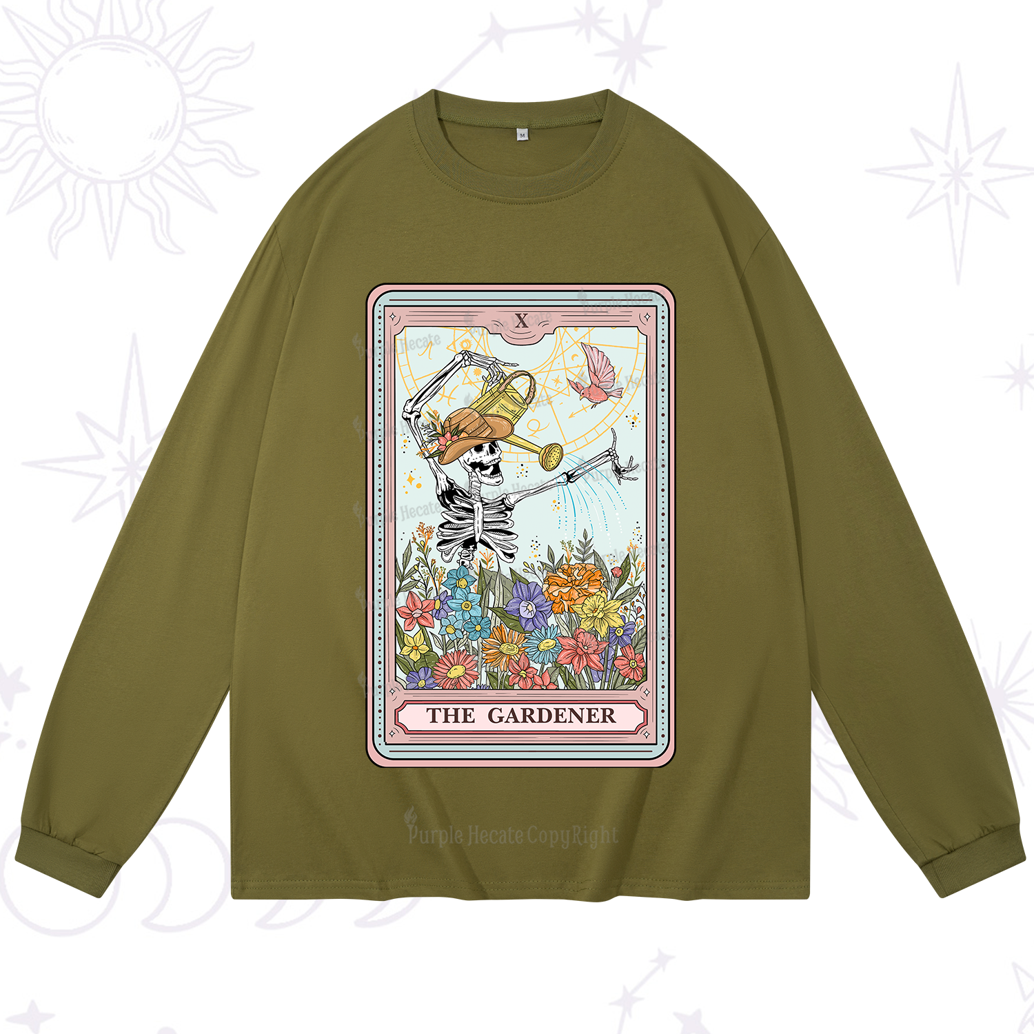 Purplehecate The Gardener Tarot Card Long Sleeve T-Shirt