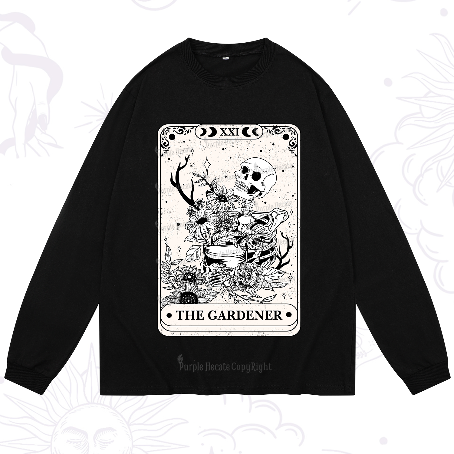 Purplehecate The Gardener Tarot Card Long Sleeve T-Shirt