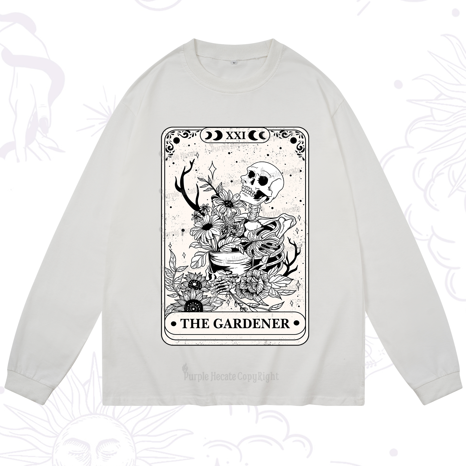 Purplehecate The Gardener Tarot Card Long Sleeve T-Shirt