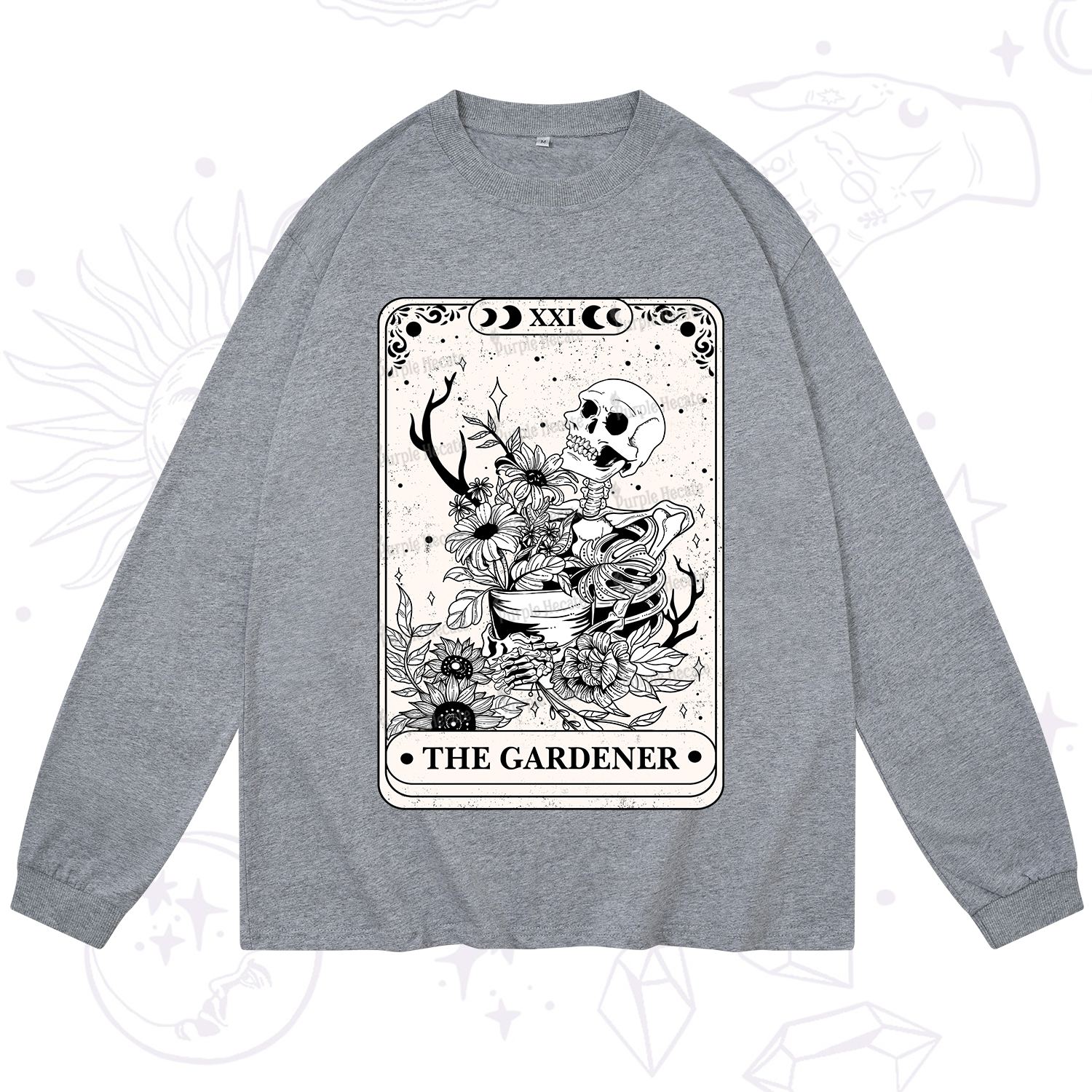 Purplehecate The Gardener Tarot Card Long Sleeve T-Shirt