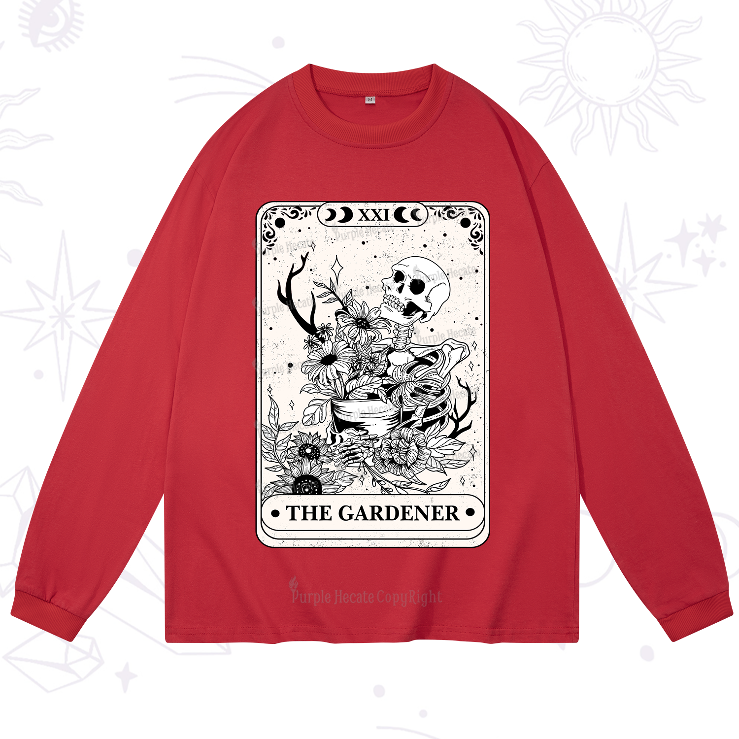 Purplehecate The Gardener Tarot Card Long Sleeve T-Shirt