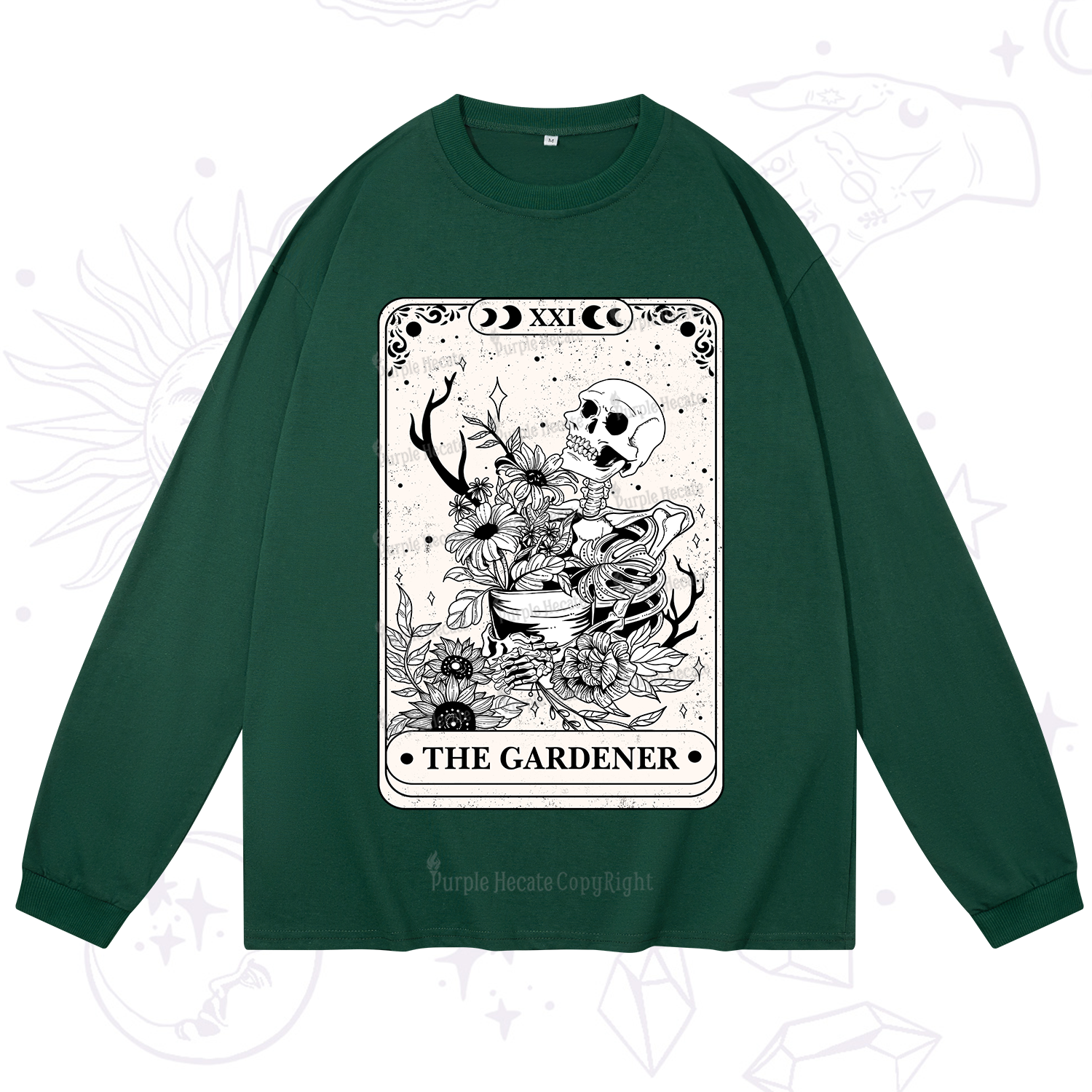 Purplehecate The Gardener Tarot Card Long Sleeve T-Shirt