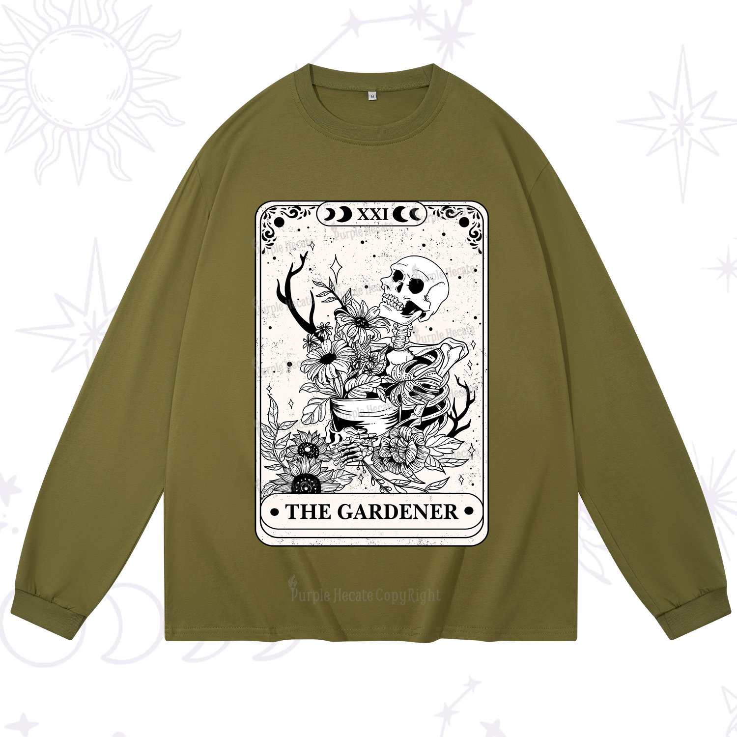 Purplehecate The Gardener Tarot Card Long Sleeve T-Shirt