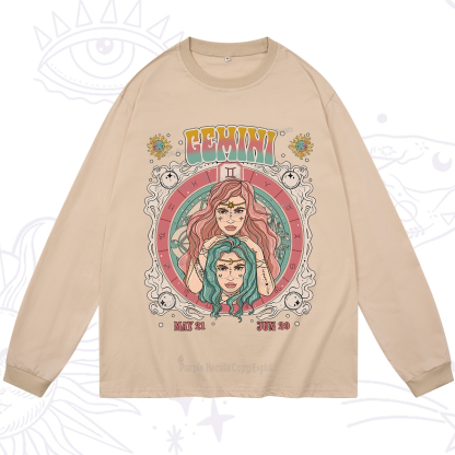 Purplehecate Gemini Cosmic Zodiac Long Sleeve T-Shirt