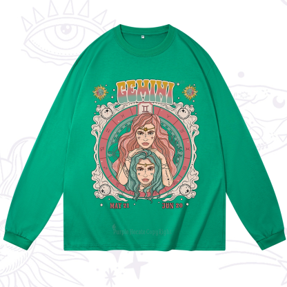 Purplehecate Gemini Cosmic Zodiac Long Sleeve T-Shirt