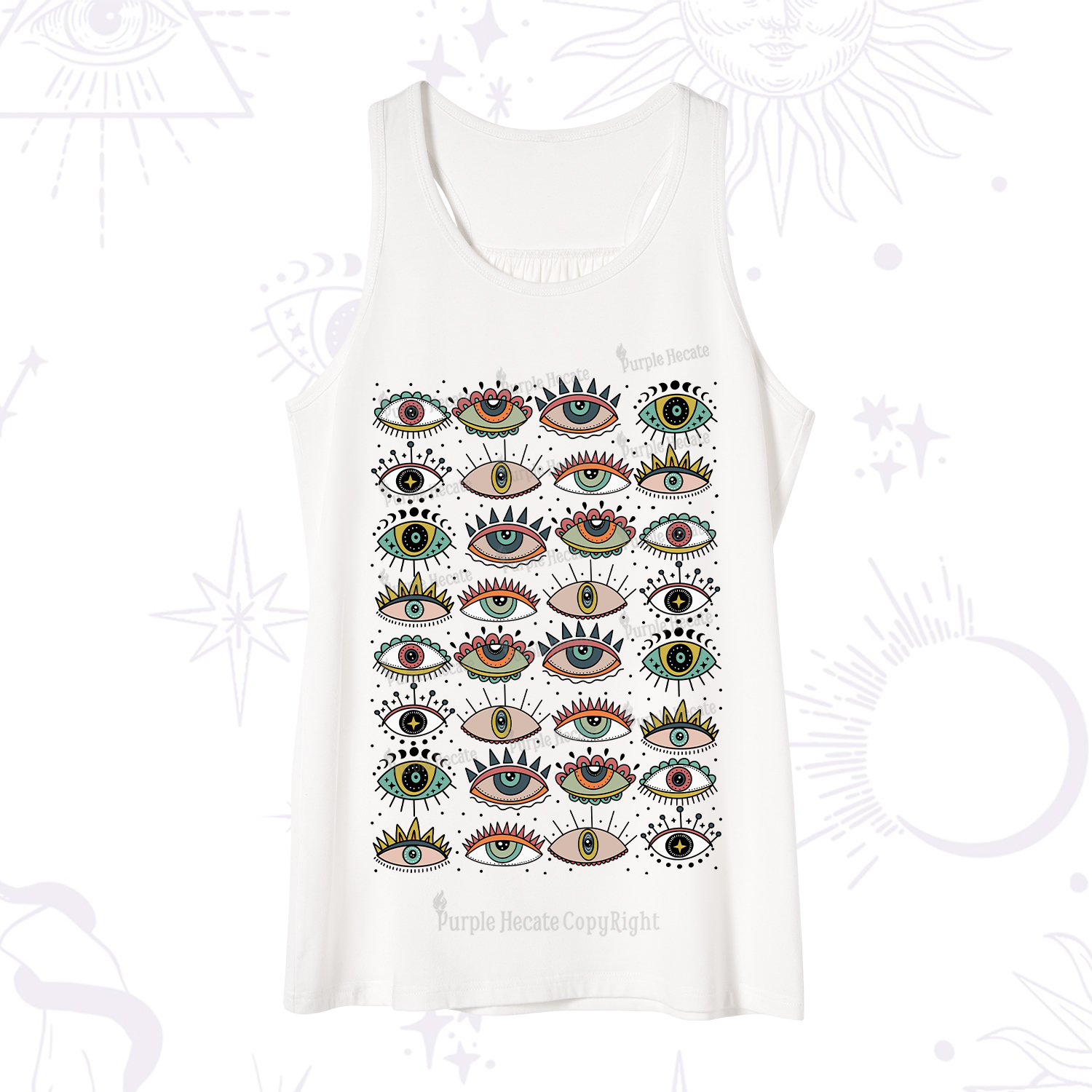 Purplehecate Evil Eye Pattern Tank