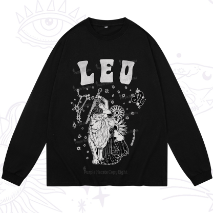 Purplehecate Leo Zodiac Glyphs  Long Sleeve T-Shirt