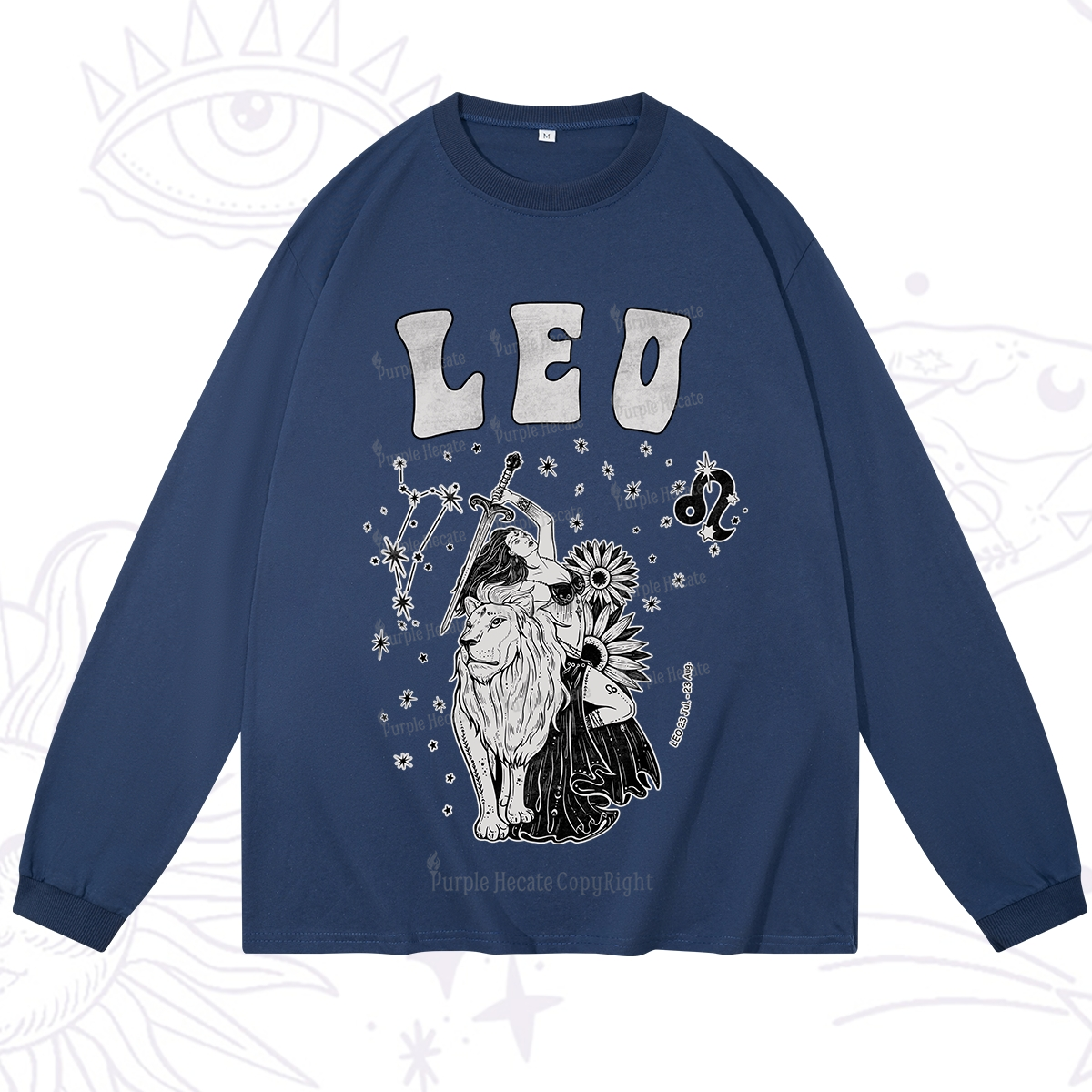 Purplehecate Leo Zodiac Glyphs  Long Sleeve T-Shirt
