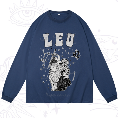 Purplehecate Leo Zodiac Glyphs  Long Sleeve T-Shirt