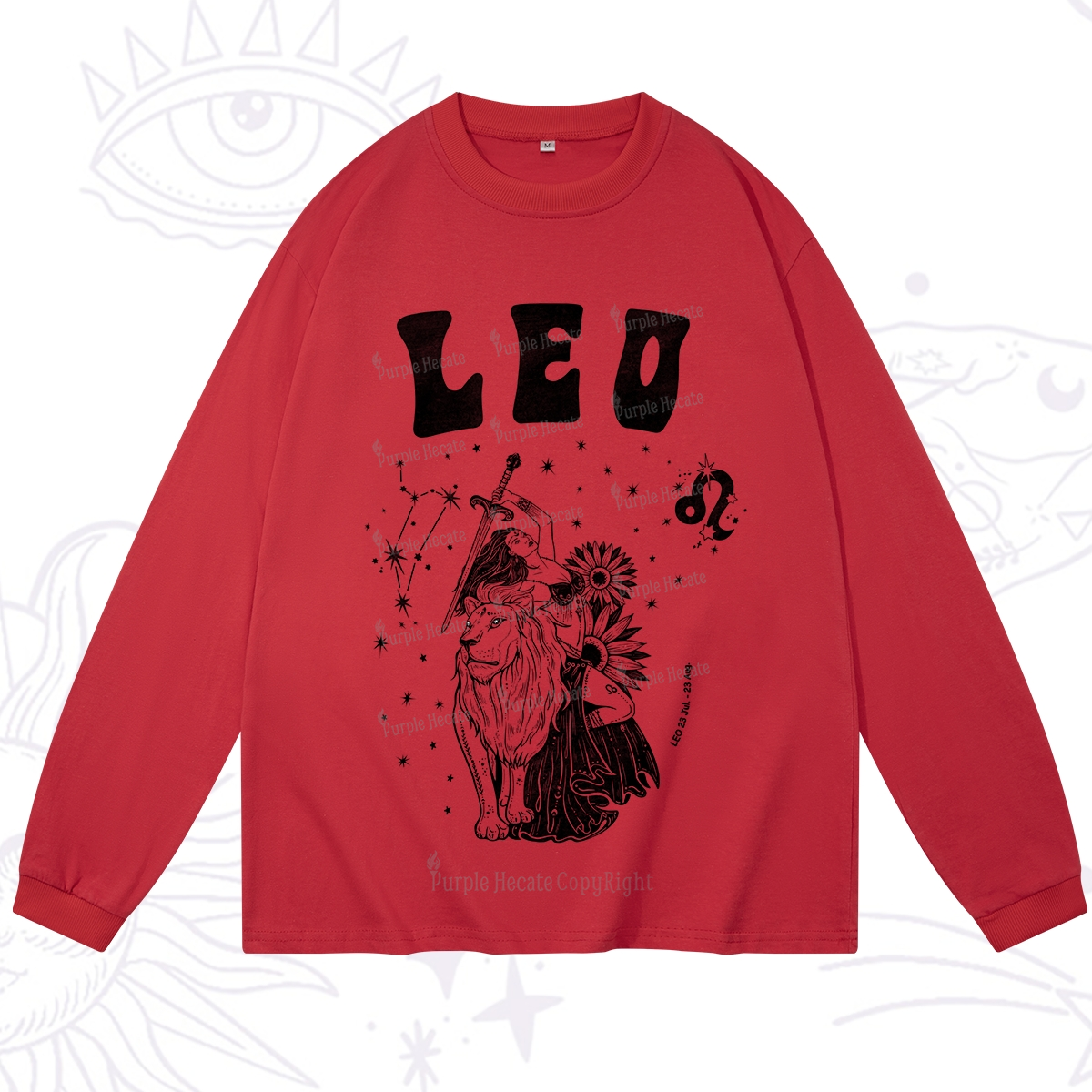 Purplehecate Leo Zodiac Glyphs  Long Sleeve T-Shirt