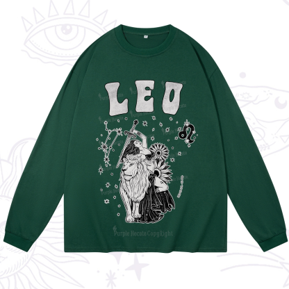 Purplehecate Leo Zodiac Glyphs  Long Sleeve T-Shirt