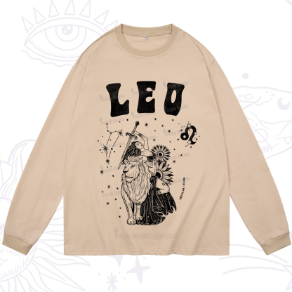 Purplehecate Leo Zodiac Glyphs  Long Sleeve T-Shirt