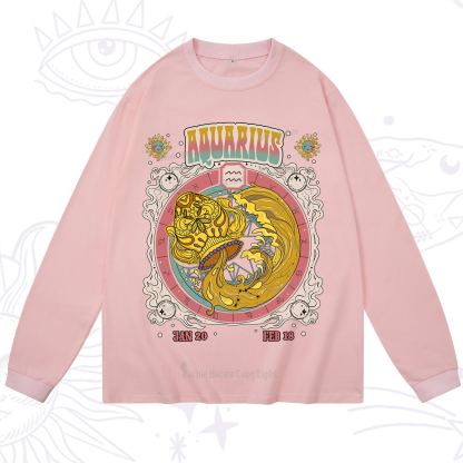 Purplehecate Aquarius Cosmic Zodiac Long Sleeve T-Shirt