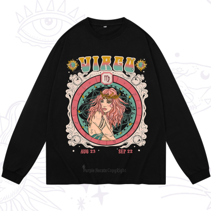 Purplehecate Virgo Cosmic Zodiac Long Sleeve T-Shirt