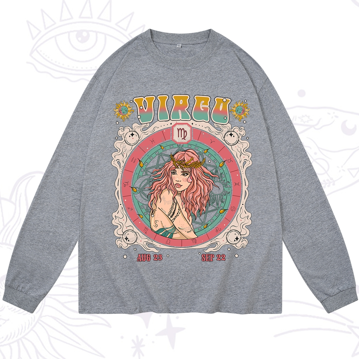 Purplehecate Virgo Cosmic Zodiac Long Sleeve T-Shirt