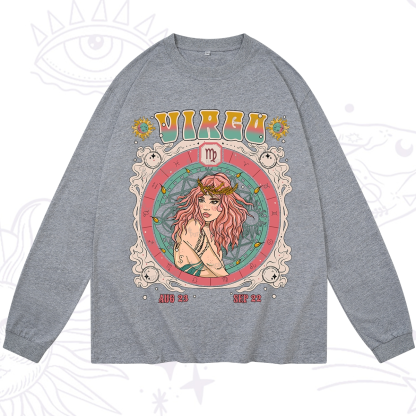 Purplehecate Virgo Cosmic Zodiac Long Sleeve T-Shirt